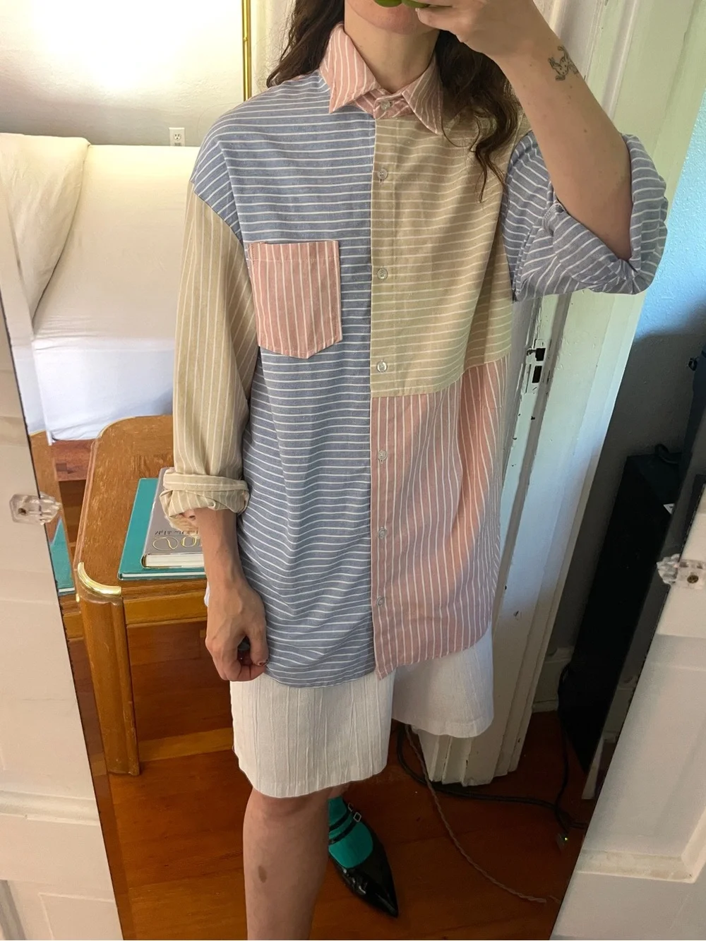 Striped Color Block Button Down - Picture 3 of 7
